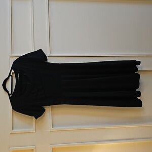 Women's midi-length, black dress
